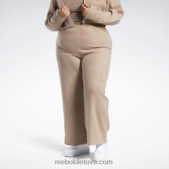Reebok klasikinės atvirkštinės vilnos plačios kelnės (plius dydis) FTYF8819 taupe moterys