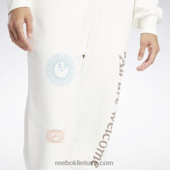 Reebok klasikinės grafinės kelnės FTYF8687 kreida moterys