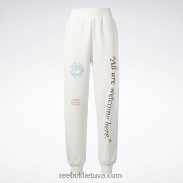 Reebok klasikinės grafinės kelnės FTYF8687 kreida moterys