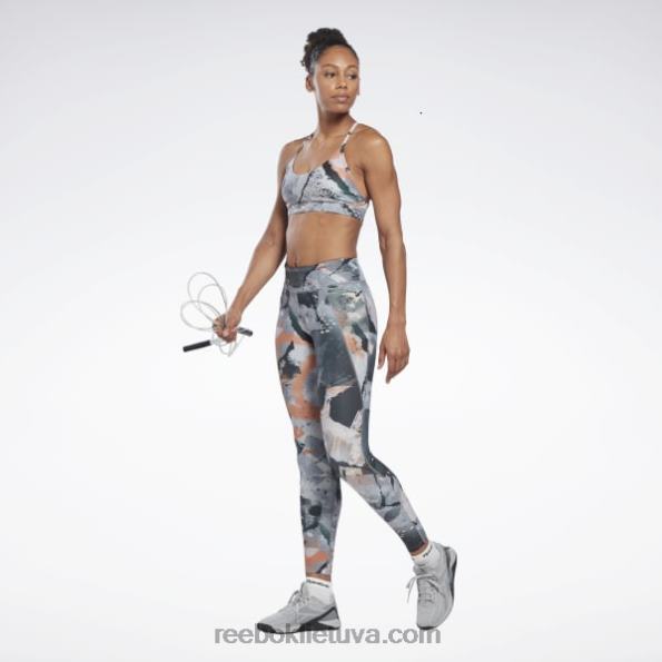 Reebok Liuksas su petnešėlėmis, paryškinta liemenėlė FTYF8508 gryna pilka 3 moterys