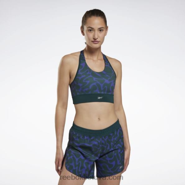 Reebok bėgimo spausdinta sportinė liemenėlė FTYF8690 miškas žalias moterys