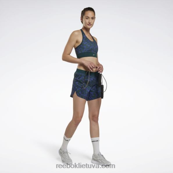 Reebok bėgimo spausdinta sportinė liemenėlė FTYF8690 miškas žalias moterys