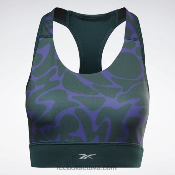 Reebok bėgimo spausdinta sportinė liemenėlė FTYF8690 miškas žalias moterys