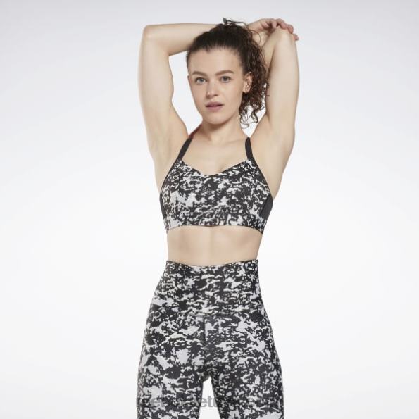 Reebok lux speckle moderni safari su petnešėlėmis liemenėlė FTYF8584 juodas moterys