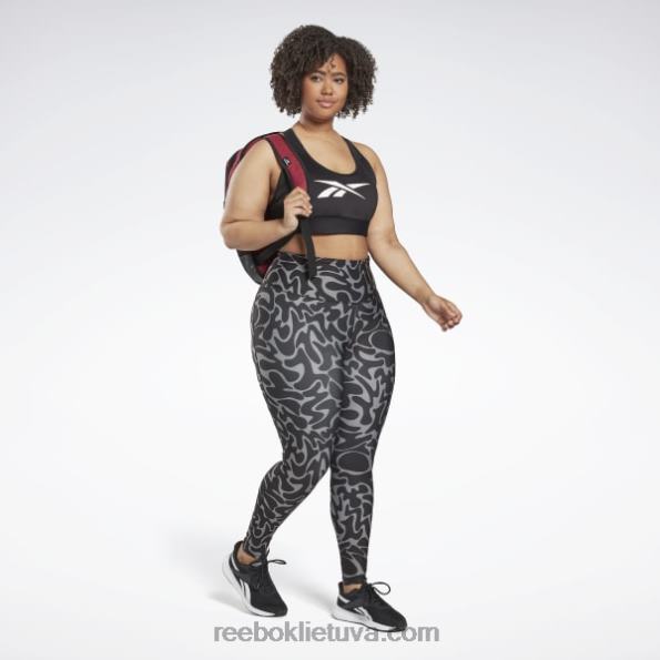 Reebok lux vector racer sportinė liemenėlė (plius dydis) FTYF8612 juodas moterys