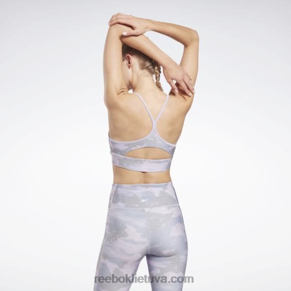 Reebok treniruotėms paruošta camo print liemenėlė FTYF8662 violetinė migla moterys