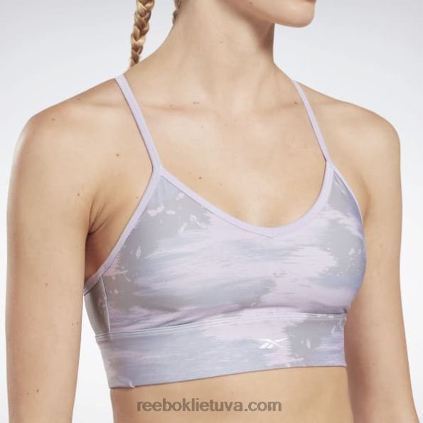 Reebok treniruotėms paruošta camo print liemenėlė FTYF8662 violetinė migla moterys