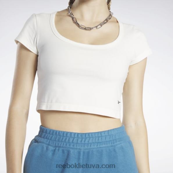 Reebok klasikiniai apkarpyti džersio marškinėliai FTYF8860 kreida moterys