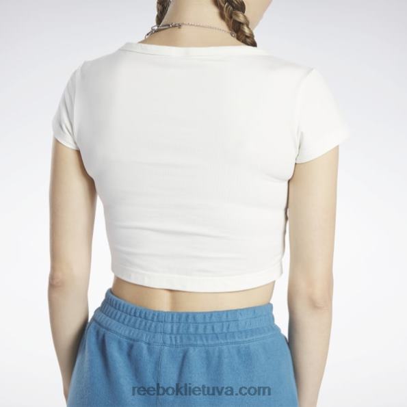 Reebok klasikiniai apkarpyti džersio marškinėliai FTYF8860 kreida moterys