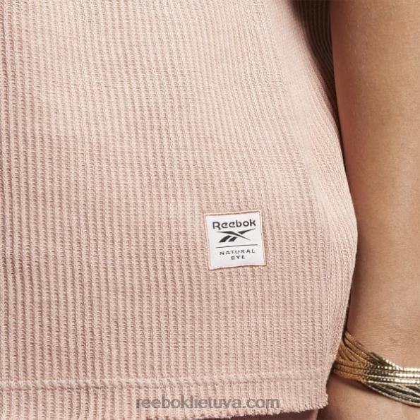 Reebok klasikiniai natūralių dažų vafliniai marškinėliai (plius dydis) FTYF8982 kanjono koralas moterys