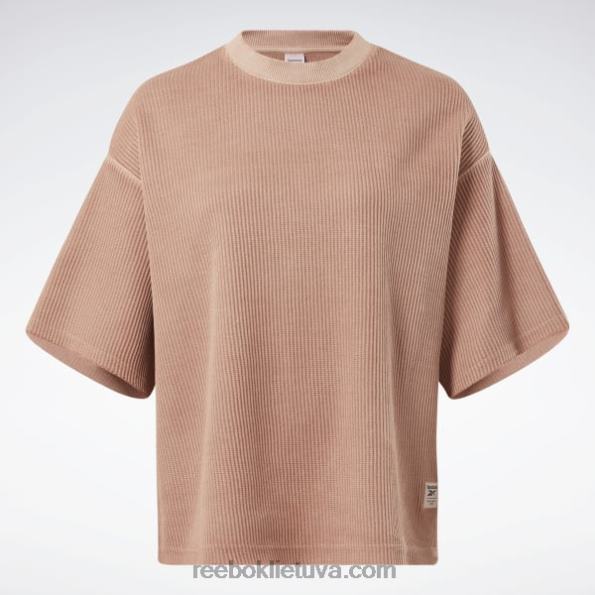 Reebok klasikiniai natūralių dažų vafliniai marškinėliai (plius dydis) FTYF8982 kanjono koralas moterys