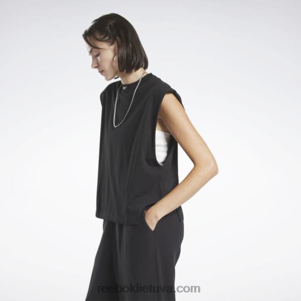 Reebok klasikinis trikotažinis raumenų viršus FTYF8627 juodas moterys