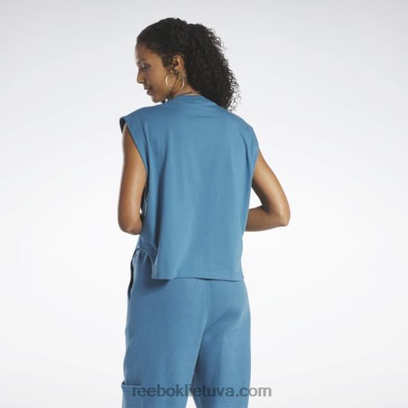 Reebok klasikinis trikotažinis raumenų viršus FTYF8858 plieninis mėlynas s23-r moterys