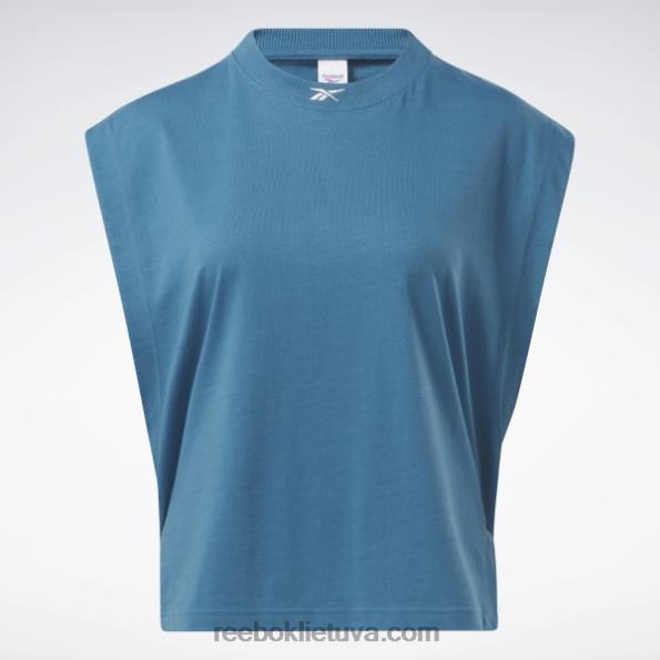 Reebok klasikinis trikotažinis raumenų viršus FTYF8858 plieninis mėlynas s23-r moterys