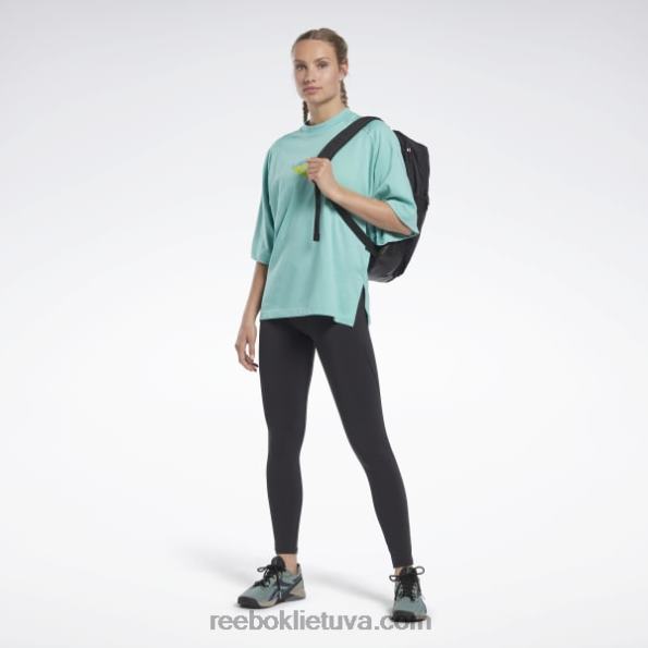 Reebok les mills sluoksniuoti marškinėliai FTYF8720 pusiau klasikinė žalsva moterys