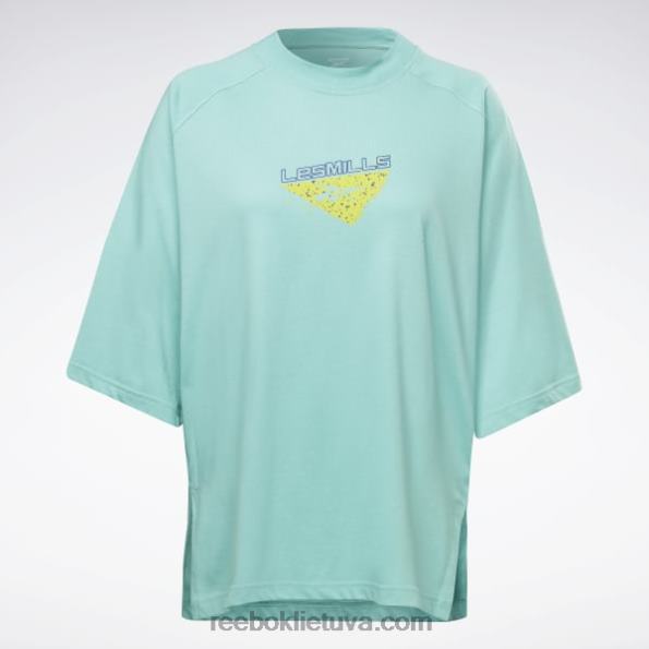 Reebok les mills sluoksniuoti marškinėliai FTYF8720 pusiau klasikinė žalsva moterys