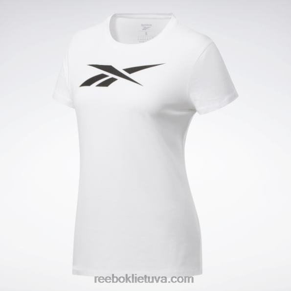 Reebok mokymosi pagrindai vektorinės grafikos marškinėliai FTYF8592 baltas moterys