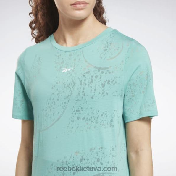 Reebok perdegimo marškinėliai FTYF8710 pusiau klasikinė žalsva moterys