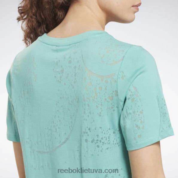 Reebok perdegimo marškinėliai FTYF8710 pusiau klasikinė žalsva moterys
