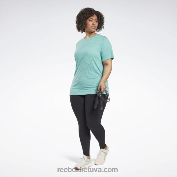Reebok perdegimo marškinėliai (plius dydis) FTYF8644 pusiau klasikinė žalsva moterys