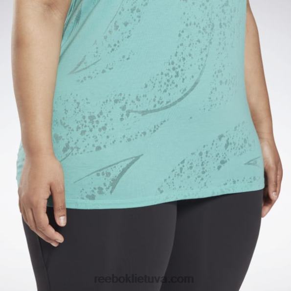 Reebok perdegimo marškinėliai (plius dydis) FTYF8644 pusiau klasikinė žalsva moterys
