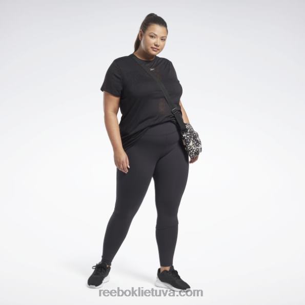 Reebok perdegimo marškinėliai (plius dydis) FTYF8902 juodas moterys