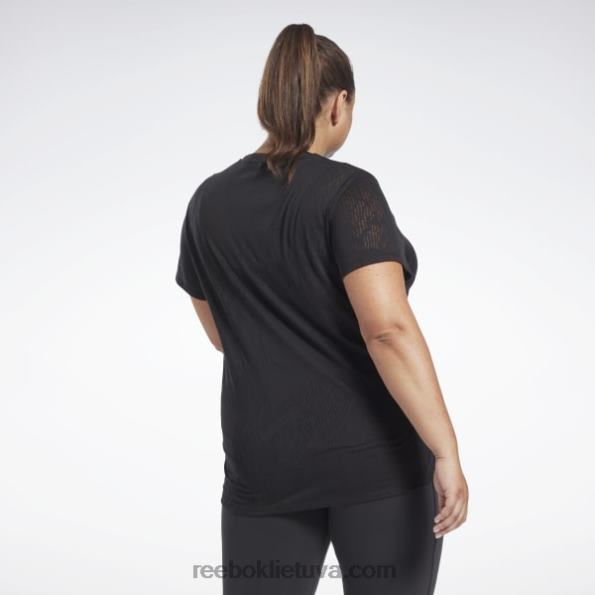 Reebok perdegimo marškinėliai (plius dydis) FTYF8902 juodas moterys