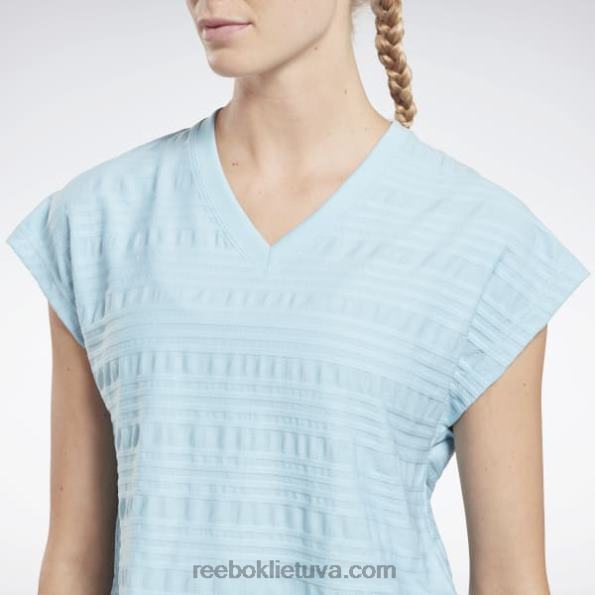 Reebok perforuoti marškinėliai FTYF8895 mėlynas perlas moterys