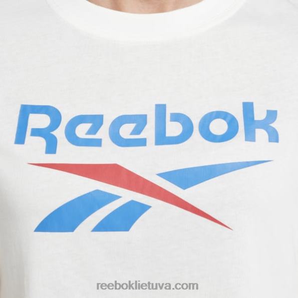 Reebok tapatybės marškinėliai FTYF8523 balta / vektorinė mėlyna moterys