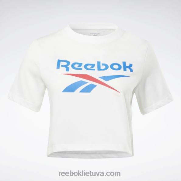 Reebok tapatybės marškinėliai FTYF8523 balta / vektorinė mėlyna moterys