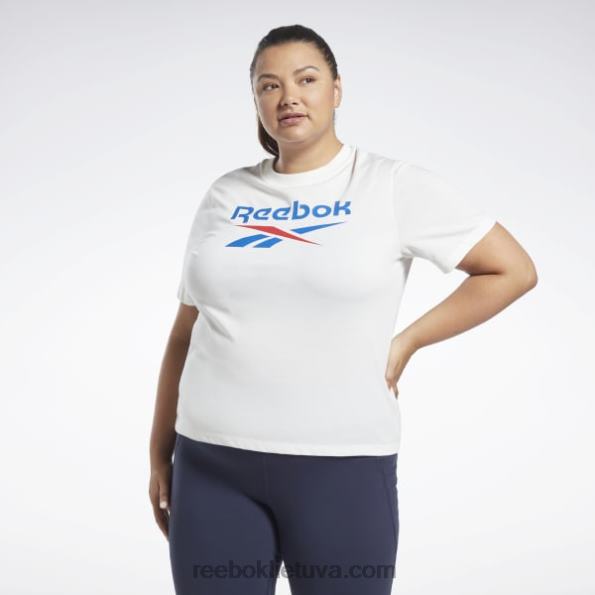 Reebok tapatybės marškinėliai (plius dydis) FTYF8641 balta / vektorinė mėlyna moterys