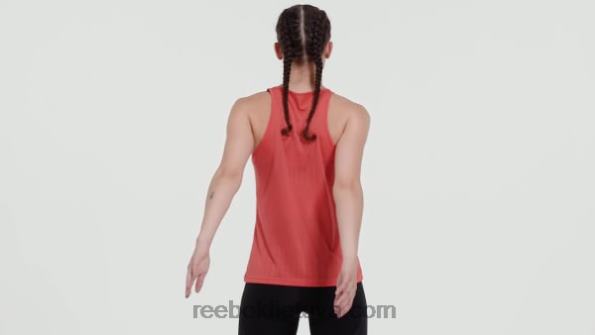 Reebok vienija perforuotas fitneso viršus FTYF8541 pusiau oranžinis blyksnis moterys