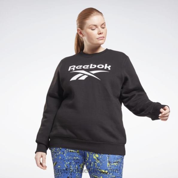 Reebok „identiteto“ logotipo vilnos „crew“ megztinis (plius dydis) FTYF8998 juodas moterys