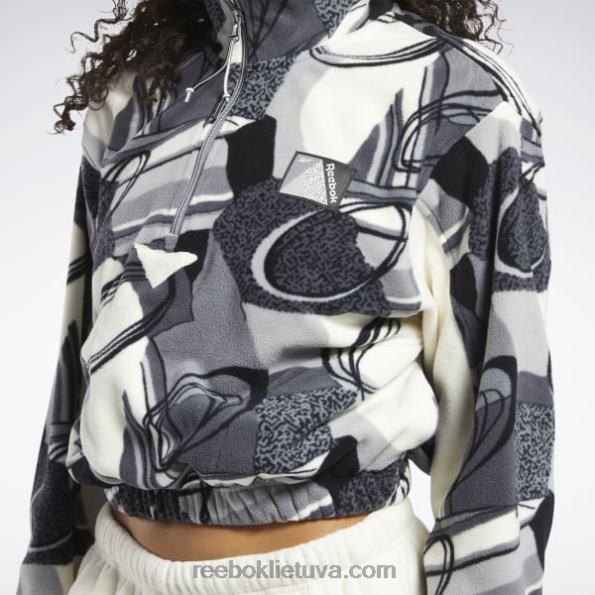 Reebok klasikiniai žieminiai megztiniai su pusiau užtrauktuku FTYF8848 gryna pilka 5 moterys