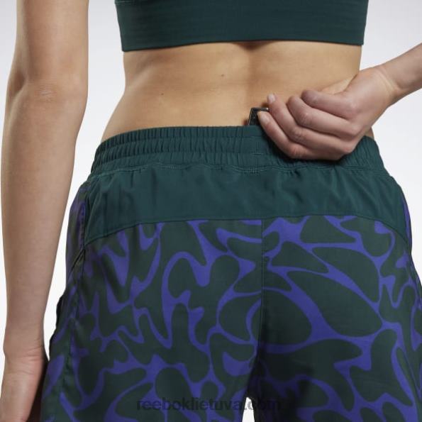 Reebok bėgioja spausdintais šortais FTYF8596 miškas žalias moterys