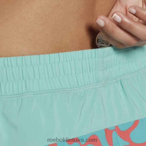 Reebok bėgioja spausdintais šortais FTYF8704 pusiau klasikinė žalsva moterys