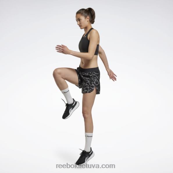 Reebok bėgioja spausdintais šortais FTYF8948 juodas moterys