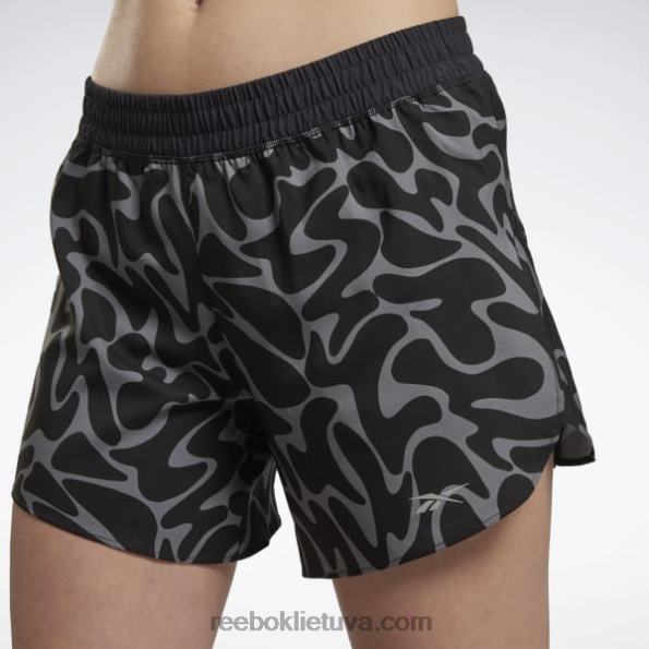 Reebok bėgioja spausdintais šortais FTYF8948 juodas moterys