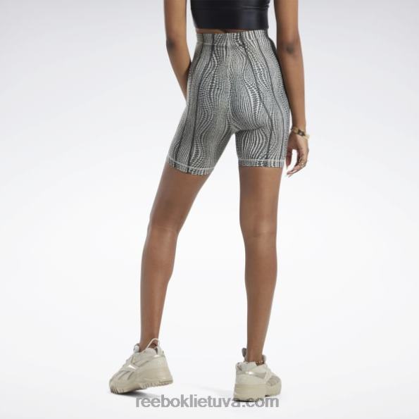 Reebok cardi b šortai aukštu liemeniu FTYF8719 moderni smėlio spalvos moterys