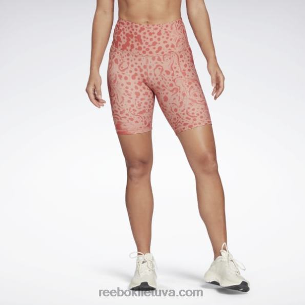 Reebok lux drąsūs aukštu juosmeniu modernūs safari šortai FTYF8736 kanjono koralas moterys