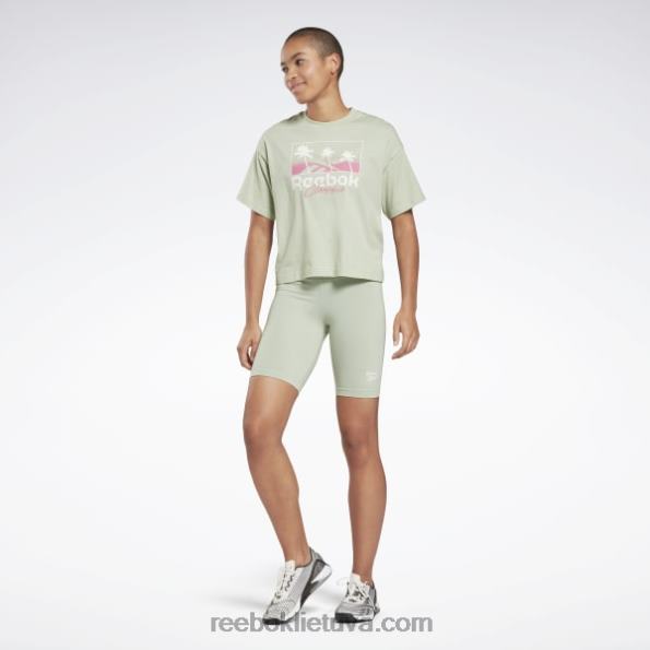 Reebok šortai su logotipu FTYF8976 šviesus šalavijas moterys