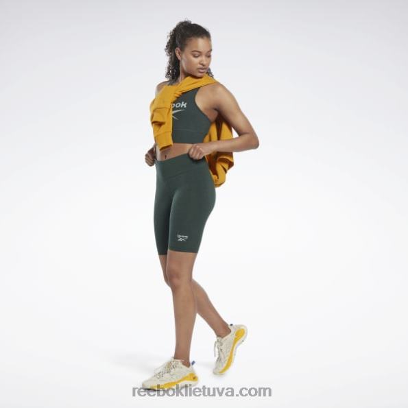 Reebok šortai su logotipu FTYF8977 miško žalia mel moterys