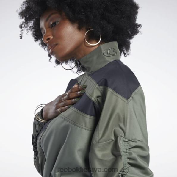 Reebok cardi b austa satino striukė FTYF8940 medžiotojas žalias moterys
