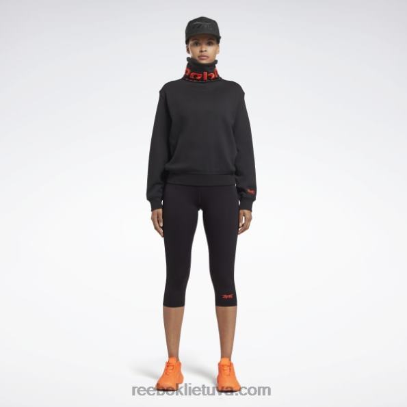 Reebok Viktoria Beckham džemperis su gaubtu FTYF8401 juoda/ultima oranžinė moterys