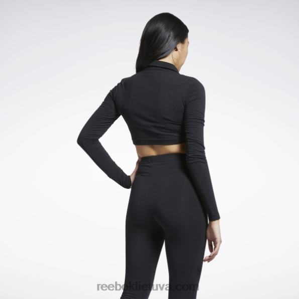 Reebok klasikinis polo džemperis ilgomis rankovėmis FTYF8669 juodas moterys