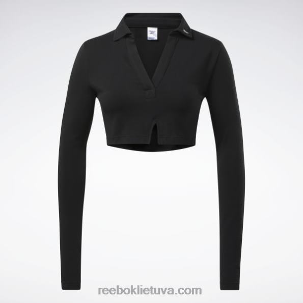Reebok klasikinis polo džemperis ilgomis rankovėmis FTYF8669 juodas moterys