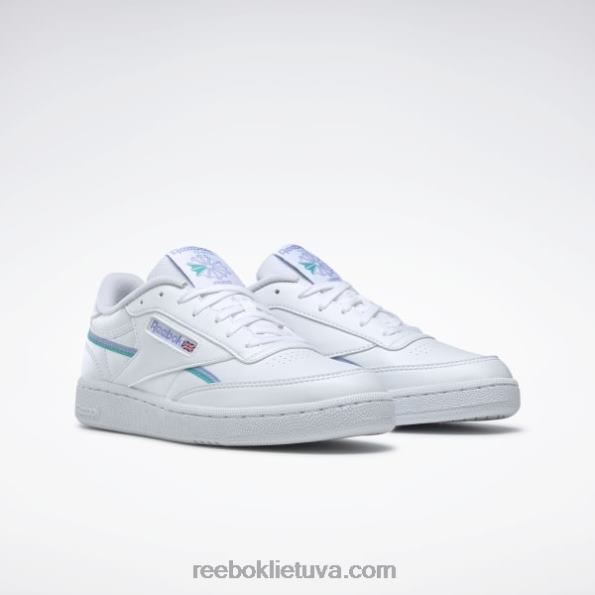 Reebok club c 85 vegan moteriški batai FTYF8261 ftwr balta/alyvinis švytėjimas/klasikinė žalsva
