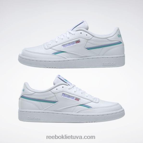 Reebok club c 85 vegan moteriški batai FTYF8261 ftwr balta/alyvinis švytėjimas/klasikinė žalsva