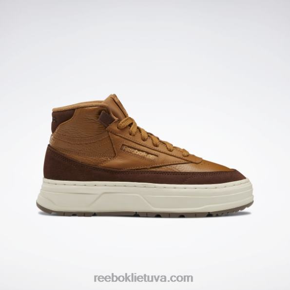 Reebok club c geo mid moteriški batai FTYF8439 laukinė ruda / teptuko ruda / tikroji smėlio spalvos