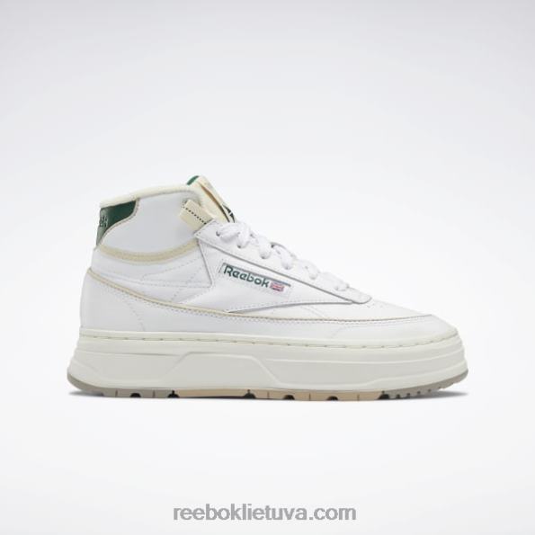 Reebok club c geo mid moteriški batai FTYF861 ftwr balta/kreida/tamsiai žalia